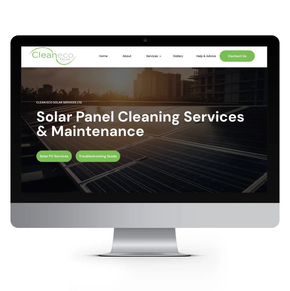 Solar Panel Cleaning Website | Clean Eco Services