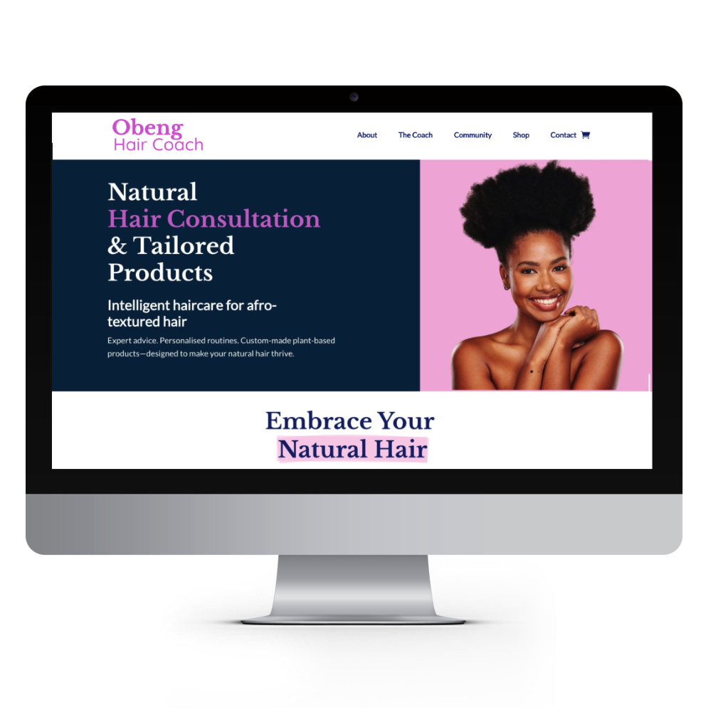 E-Commerce & Brochure Website for Obeng Hair Coach