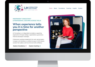 An example of LH Consultancy website as show in a mac screen